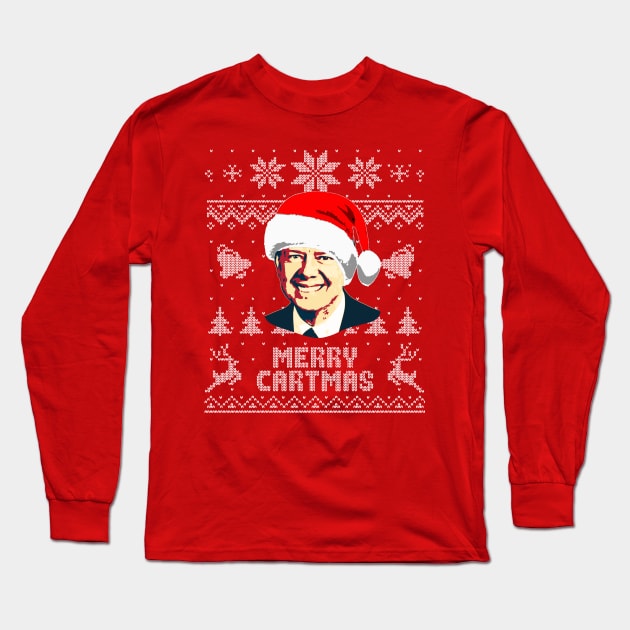 Jimmy Carter Merry Cartmas Long Sleeve T-Shirt by Nerd_art